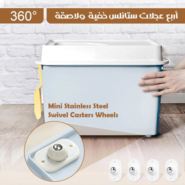 أربع عجلات ستانلس ستيل خفية ولاصقة Four hidden stainless steel adhesive wheels