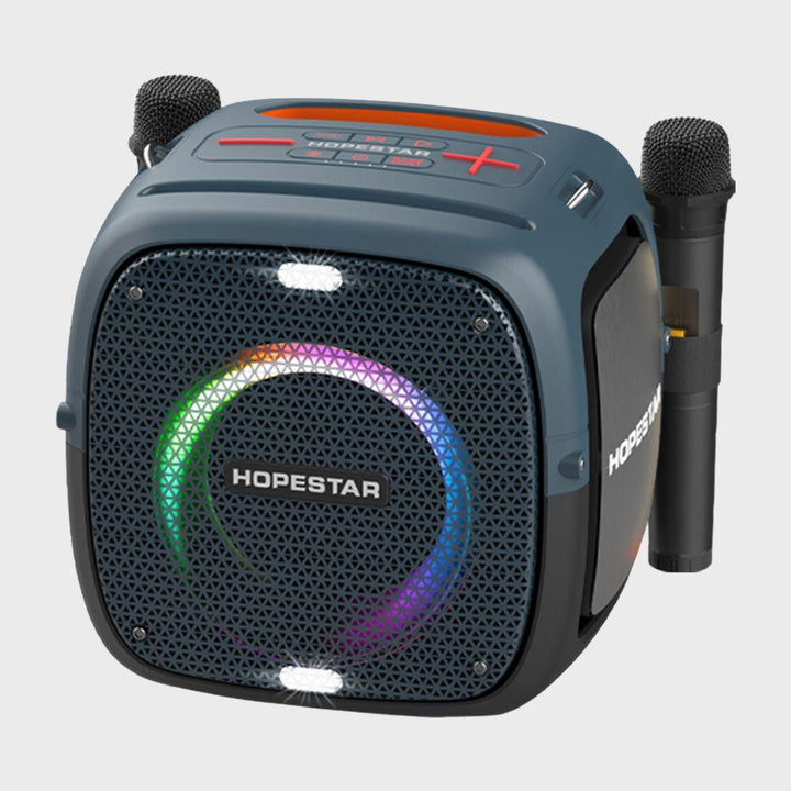 سماعة سبيكر كاريوكي مع مايكرفون عدد 2 وايرليس hopestar powerful bass speaker - Dupamine Store - 75.000