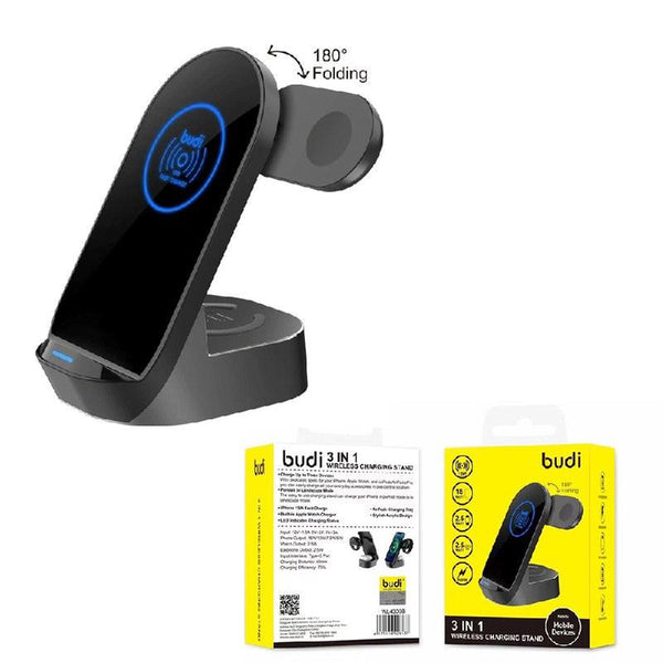 قاعدة شحن لاسلكية 3 في 1 للهاتف والساعة والسماعات Budi 3 In 1 Wireless charging stand - Dupamine Store - 18.000