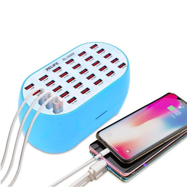 شاحن ذكي بـ30 مخرج usb RELIFE RL-304M SMART LIGHTNING CHARGER - Dupamine Store - 37.000