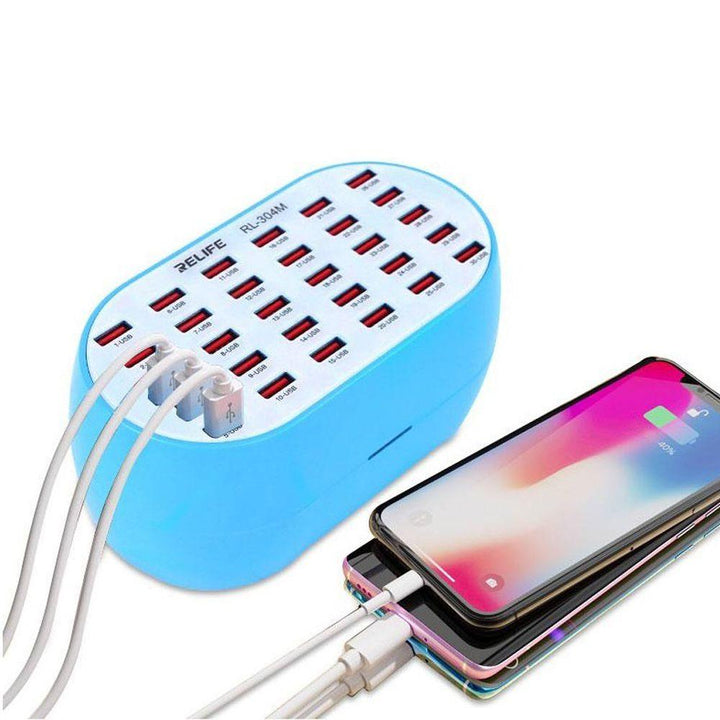 شاحن ذكي بـ30 مخرج usb RELIFE RL-304M SMART LIGHTNING CHARGER - Dupamine Store - 37.000