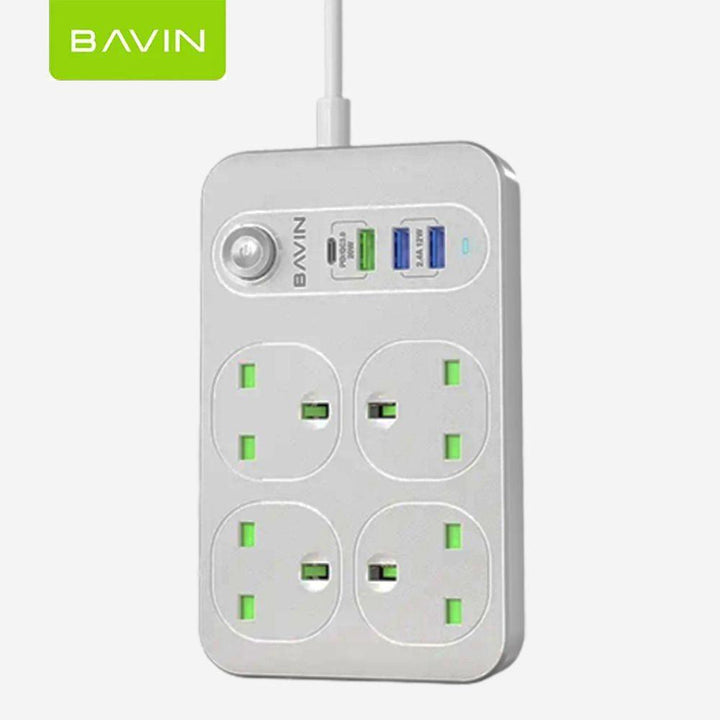 وصلة كهربائية 4 فيش و4 مداخل bavin pc803 usb - Dupamine Store - 18.000