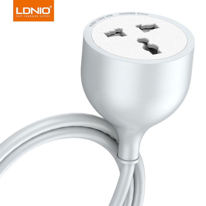 فيش ثلاثي بسلك 5 متر 10امبير Ldnio UNIVERSAL POWER STRIP WITH 5M EXTENSION POWER CORD - Dupamine Store - 12.000