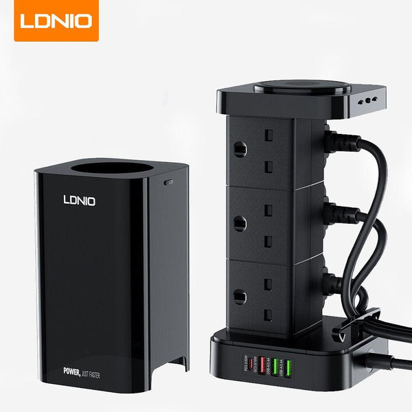 وصلة بـ6 مداخل فيش و 4 مداخل usb وشحن لاسلكي سريع ldnio skw6457 - Dupamine Store - 25.000