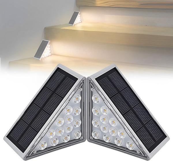 2 Pack Outdoor Solar Step Lights - Efficient and Sustainable Lighting for Every Outdoor Space