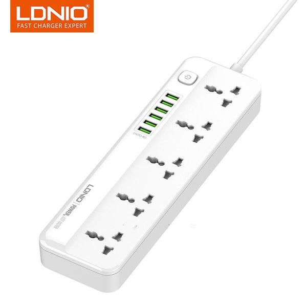 75689وصلة كهربائية بـ5 مقابس و6 مداخل Ldnio SC5614Extension Power Socket 3.4A 6USB - Dupamine Store - 14.000