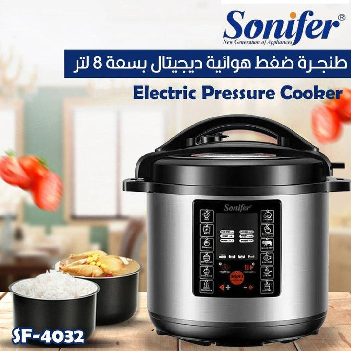 طنجرة ضغط هوائية ديجيتال بسعة 8 لتر SONIFER Electric Pressure CookerSF-4032 - Dupamine Store - 78.000