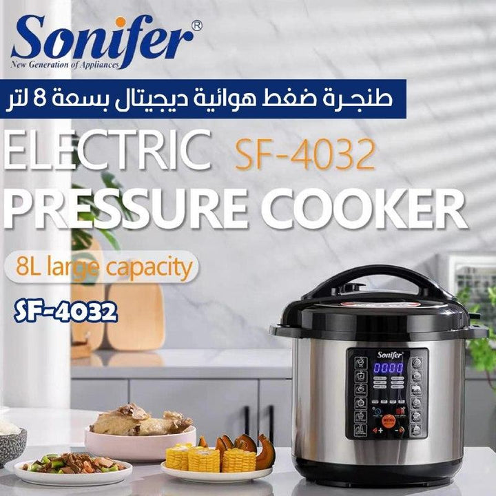 طنجرة ضغط هوائية ديجيتال بسعة 8 لتر SONIFER Electric Pressure CookerSF-4032 - Dupamine Store - 78.000