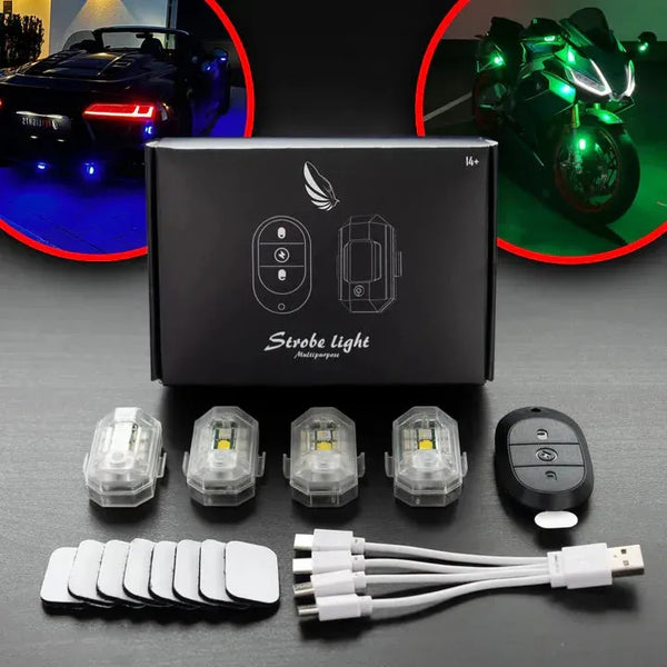 4Lamp Strobe Light Kit with Remote - طقم إضاءة ستروب أربع مصباح مع ريموت