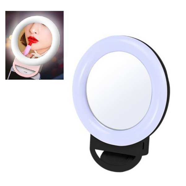 حلقة إضاءة سيلفي مع مرآة تثبت على الموبايل HR-20 Selfie Ring Light