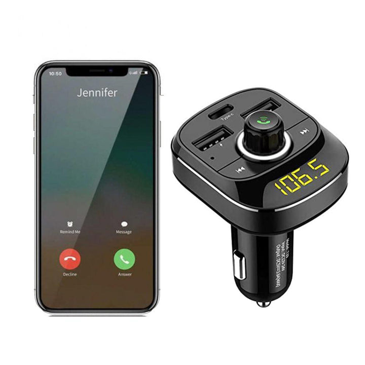 بلوتوث كت مع شاحن سريع للموبايل ومشغل للأغاني BUDI Bluetooth fm transmitter - Dupamine Store - 12.000