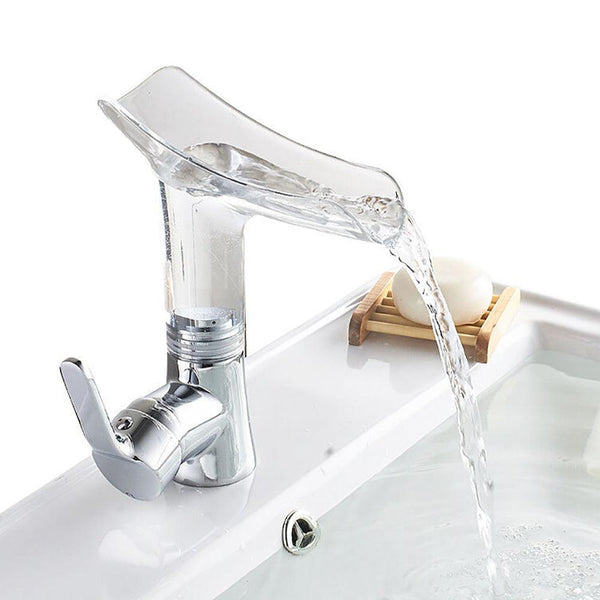 حنفية شفاف (شلال) زجاجية clear glass faucet bathroom - Dupamine Store - 32.000