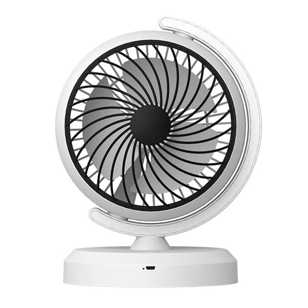 مروحة شخصية بإضاءة ليد تعمل بالشحن Globe Shaped Air Circulation Fan