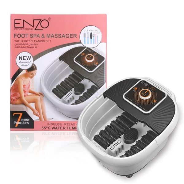 جهاز جاكوزي لتدليك القدمين مع مجموعة تنظيف القدم من انزو foot spa massager with foot cleaning set no.en-1001 - Dupamine Store - 25.000