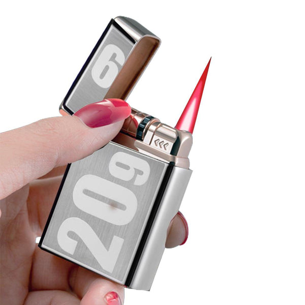 ولاعة ليزرية بشراره كهربائية تعمل بالبطارية Metal Loud Oblique Flame Pipe Lighter - Dupamine Store - 10.000