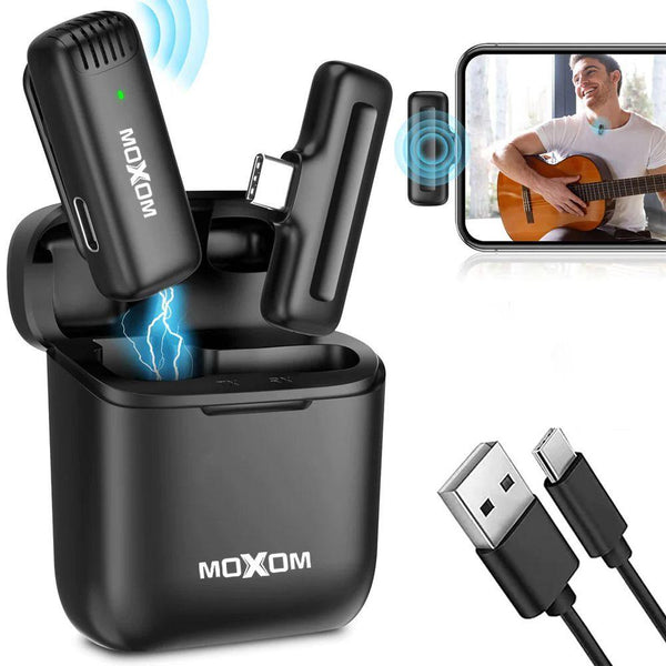 مايكرفون وايرليس يعمل بالشحن MoXom mx-ax44 noise reduction wireless microphone - Dupamine Store - 28.000