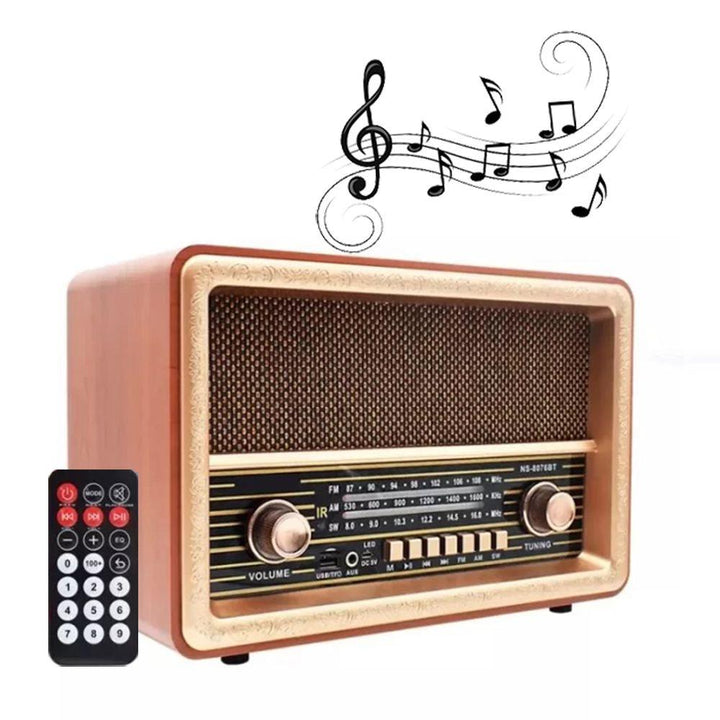 راديو سبيكر كلاسيكي بلوتوث NNS Wooden Radio Bluetooth - Dupamine Store - 14.000