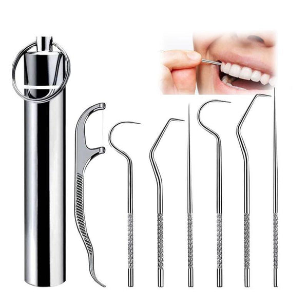 مجموعة أدوات ستانليس لتنظيف الأسنان Toothpick set stainless steel dental - Dupamine Store - 8.000