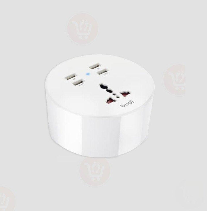 وصلة مع مدخل شحن USB اربع منافذ من شركه budi - Dupamine Store - 13.000