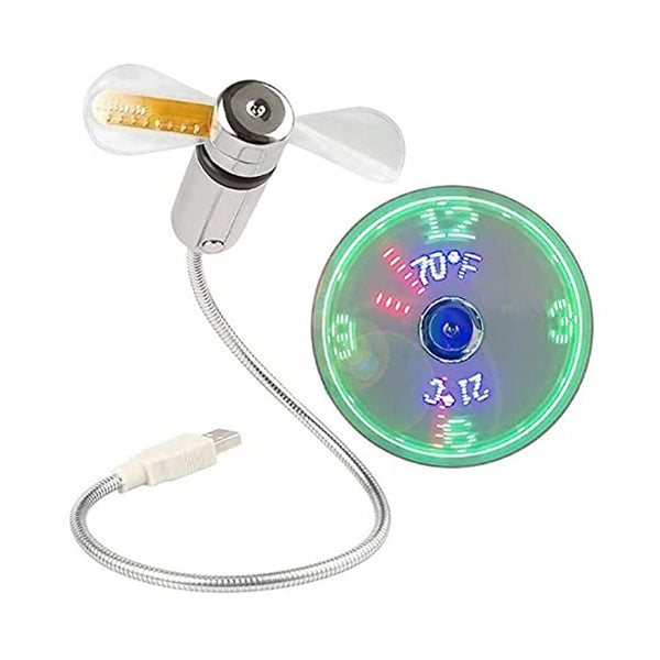 مروحة ساعة USB مع ضوء Mini Flexible Time Clock Fan with LED Light - Dupamine Store - 9.000