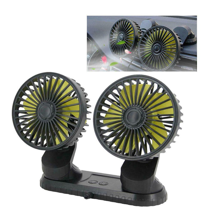 مروحة ثنائية للسيارة او المكتب تعمل بال Vehicle Double head fan USB - Dupamine Store - 12.000